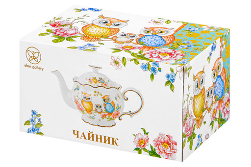 Чайник 700 мл 22*12,5*13 см Совушки рифленый, NEW BONE CHINA - Elan gallery фото 9