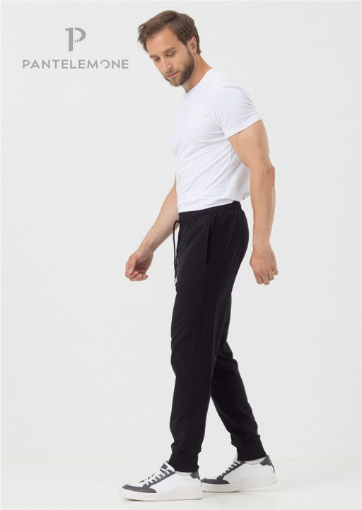 Мужские брюки зауженные из футера PDB-242 - Pantelemone фото 9