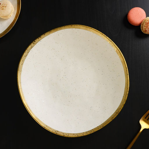 Блюдо фарфоровое сервировочное Magistro Poursephona, d=24 см, бежевый фото 3