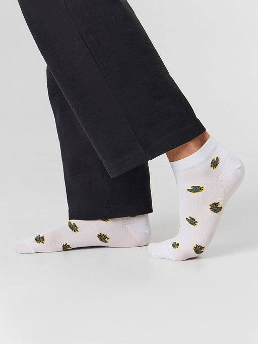 Цена за 5 пар! Носки мужские белые с рисунком в виде злых уток - Mark formelle фото 2