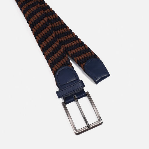 Ремень, ширина 3.5 см, резинка, пряжка металл, цвет коричневый/синий - Simaland фото 2