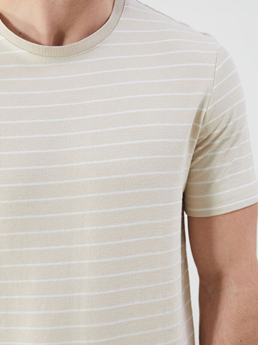 Bisiklet Yaka ?izgili Erkek Ti??rt