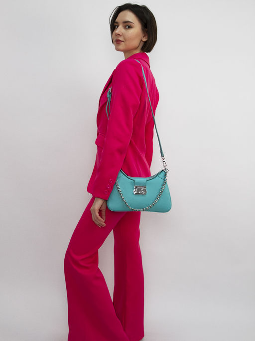 LACCOMA сумка Q6001-бирюзовый натуральная кожа хлопок фото 6