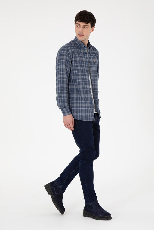 Мужская темно-синяя рубашка с длинным рукавом Неожиданная скидка в корзине - U.s. polo assn фото 4