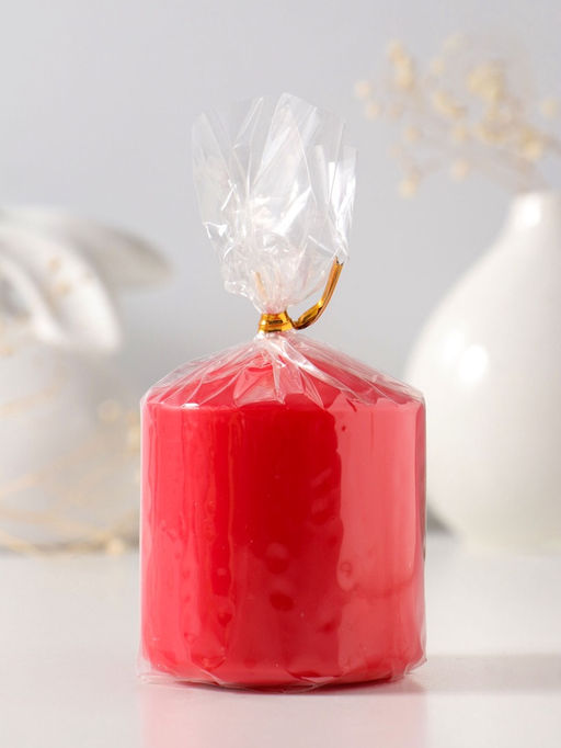 Свеча - цилиндр 6×6.5 см, красный