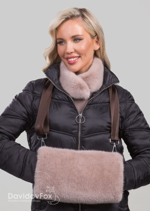 Шарф-воротник экомех бежевый