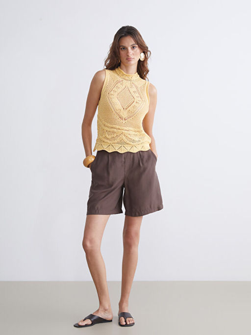 Dik Yaka Ajurlu Kad?n Triko S?veter