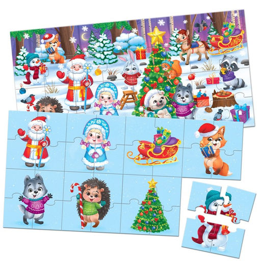 Пазлы 8 в 1 Двусторонние пазлы. Новогодние истории - Puzzle time фото 4