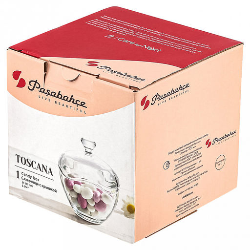 Тоскана (Toscana) Сахарница стеклянная 400мл, д13,5см, h13,2см, цветная коробка, Pasabahce (Россия) - Домашняя мода фото 5