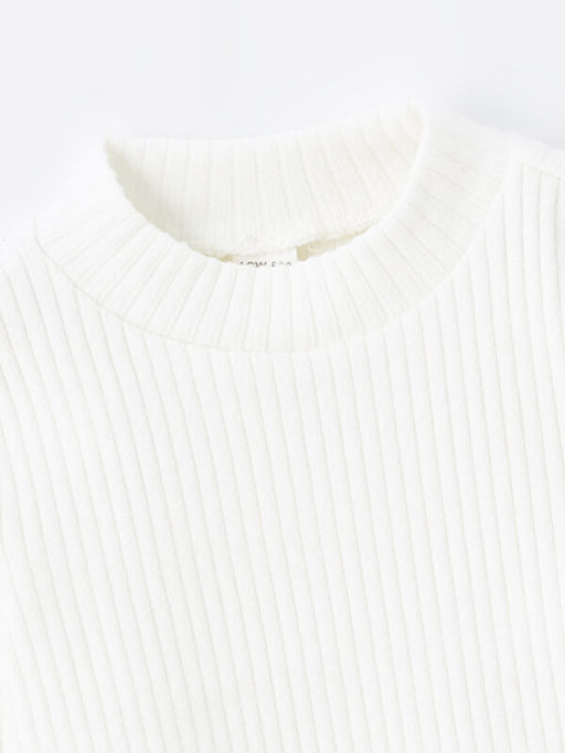 Bisiklet Yaka Kendinden Desenli Uzun Kollu K?z Bebek Ti??rt - Waikiki фото 2