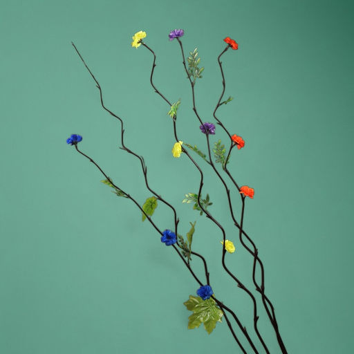 Интерьерный декор из бамбука, цветы пластик, 200 см, жёлтый