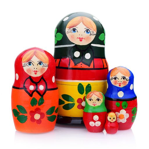 Матрешка 5 в 1 "Загорская роспись"/ окрашенная