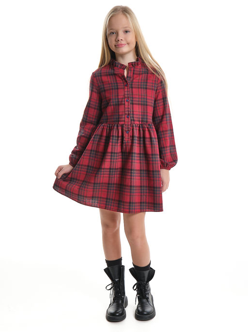 Платье для девочки нарядное детское праздничное UD 8077 красная клетка - Mini maxi фото 3