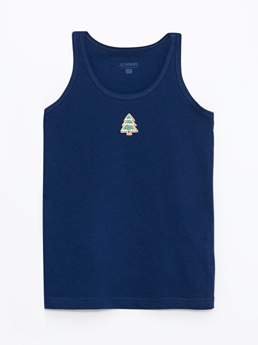 Bisiklet Yaka Bask?l? Pamuklu Erkek ?ocuk Atlet 2li - Waikiki фото 2