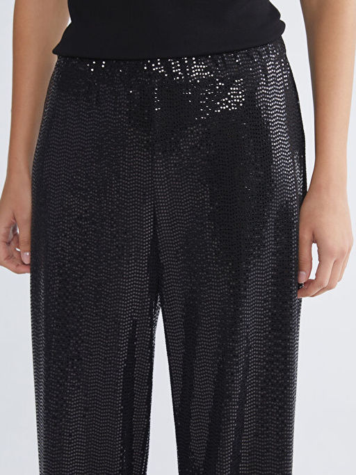 Standart Fit Payetli Kad?n Pantolon