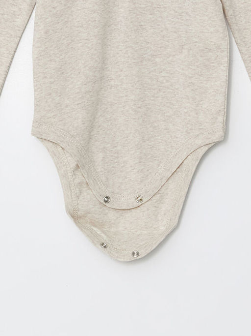 Bisiklet Yaka Uzun Kollu Basic Erkek Bebek ??t??tl? Bodysuit