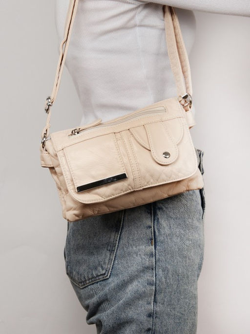 Сумка женская искусственная кожа Guecca-016, 2отд, плеч/ремень, бежевый SALE 262043 - Adelia фото 10