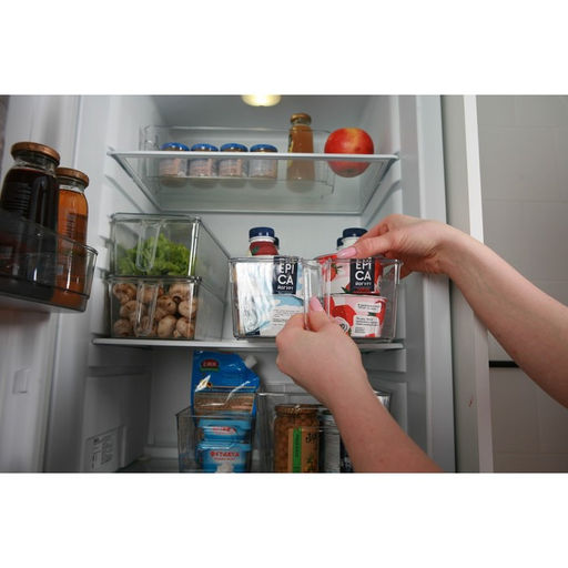 Контейнер для холодильника с крышкой и ручкой RICCO, пластик, 32×20,5×10 см, прозрачный