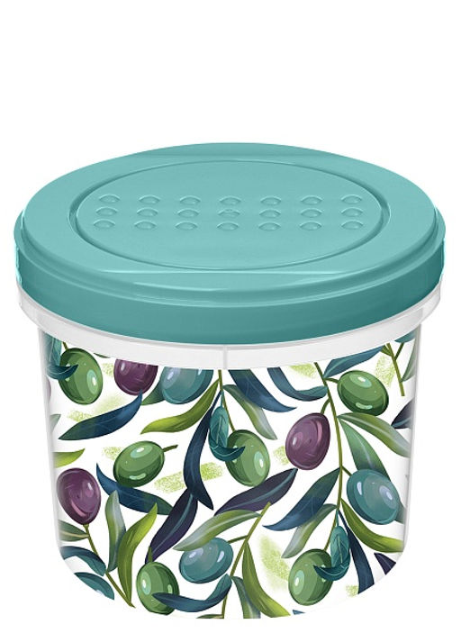 Банка с завинчивающейся крышкой Asti 0,7л с декором, зеленый (уп.12)