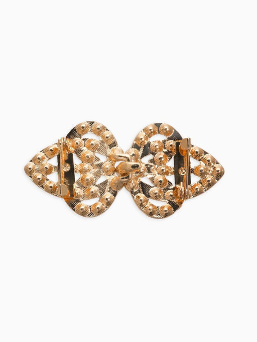 Зажим для кардигана «Ажур. Шип», белый в золоте