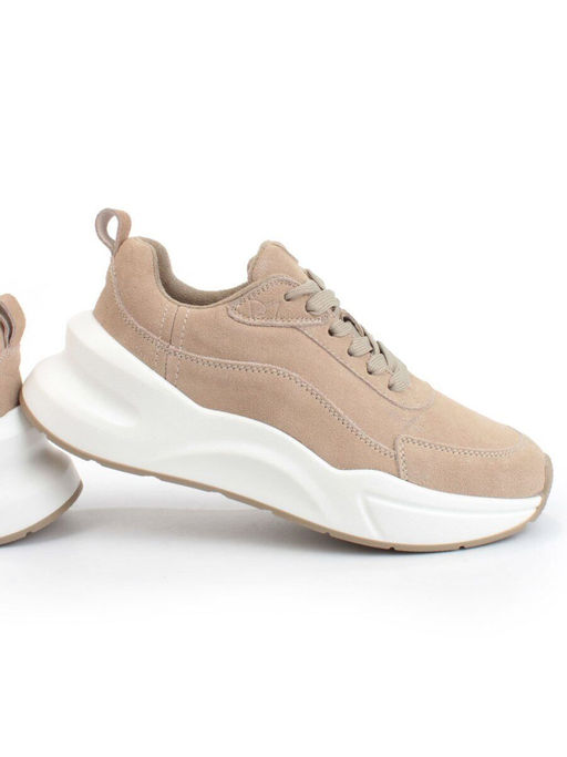 05-A504-4 DK. BEIGE Кроссовки женские (натуральная замша)