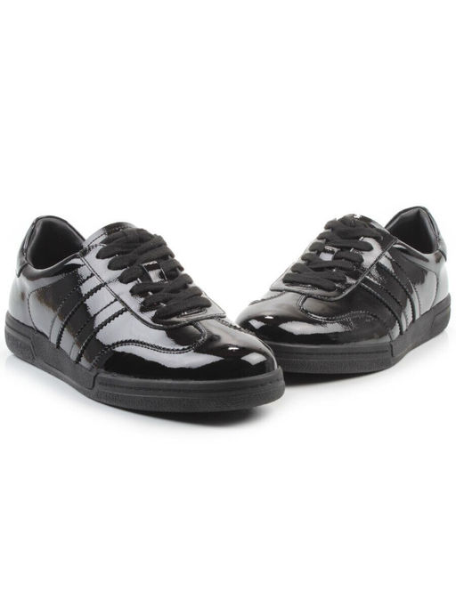 03-B6C-7AG BLACK Кеды женские (натуральная кожа)