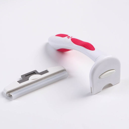 Дешеддер большой со съёмным лезвием, 15 х 10,5 см, бело-розовый - Пижон фото 3