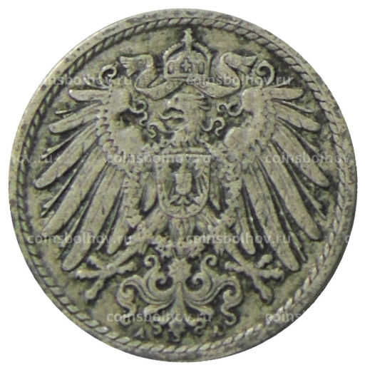 Монета 5 пфеннигов 1906 года A Германия