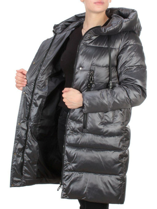 6809 DARK GREY Пальто зимнее женское KARERSITER (200 гр. холлофайбер) - Fashion фото 9