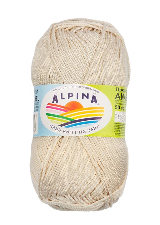 Пряжа ALPINA ANABEL 100% мерсеризованный хлопок 10 шт. х 50 г 120 м  6 м