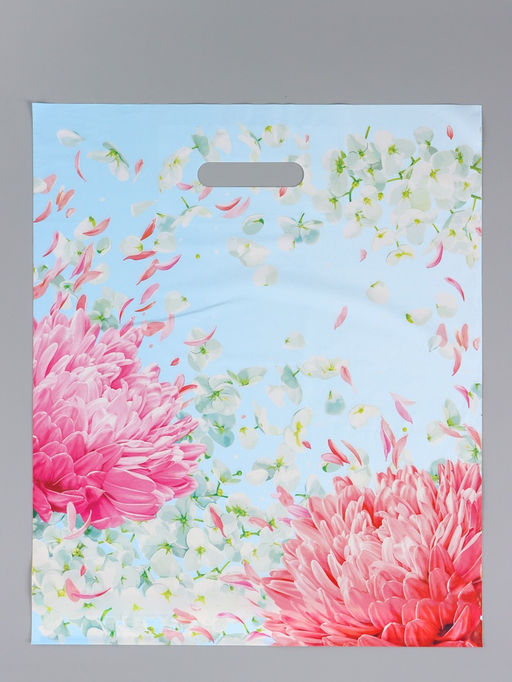 Цена за 50 шт. Ассорти подарочных пакетов полиэтиленовых с вырубной ручкой, 38?45 + 3 см, 50 мкм