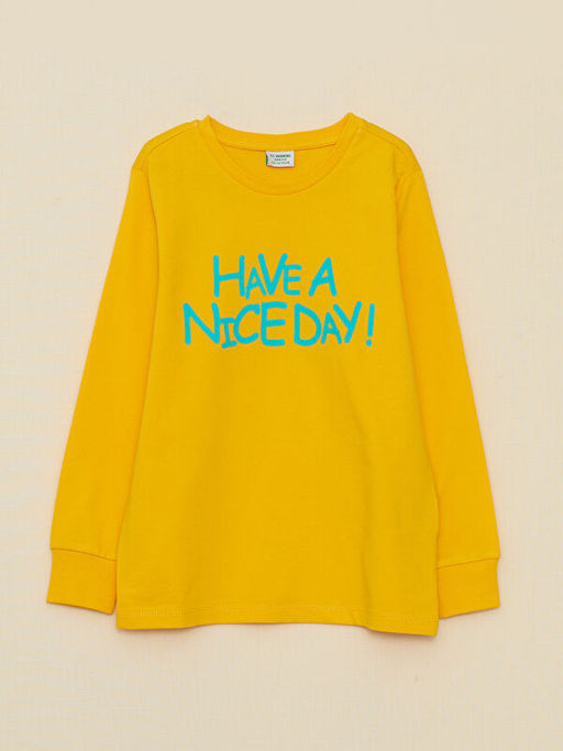 Bisiklet Yaka Bask?l? Uzun Kollu Erkek ?ocuk Pijama Tak?m? - Waikiki фото 2