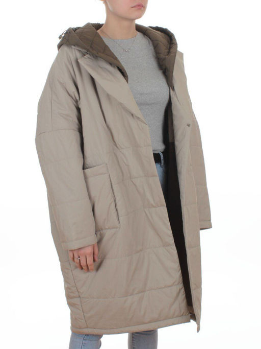 8030 DK. BEIGE Куртка демисезонная женская (100 гр. холлофайбер)