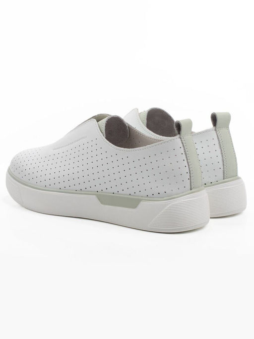 06-YE297-2 WHITE/OLIVE Туфли летние женские (натуральная кожа)
