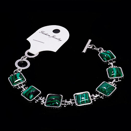 Браслет металл и камни из Малахита дарует любовь и счастье