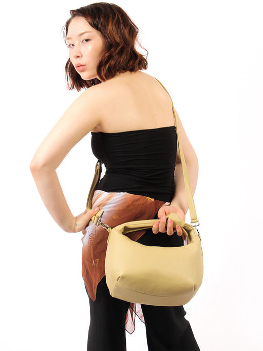 LACCOMA сумка Офелия-Y2005-желто-бежевый эко кожа хлопок  фото 8