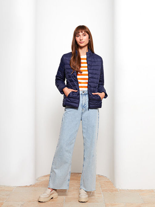 Dik Yaka D?z Uzun Kollu Kad?n ?i?me Mont - Waikiki фото 2