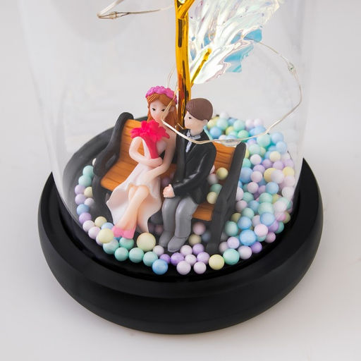 Фигурка светящаяся колба RISALUX Счастливый день, LED-ночник, от батареек 3?ААА, 11?11?21.5 см