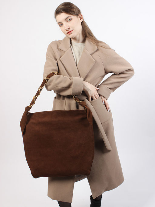 LACCOMA сумка M1048-рыжий натуральная замша хлопок