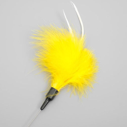 Дразнилка пуховая с 2 металлическими бубенчиками и двойной ручкой (жёсткая/гибкая), 57 см, микс цвет - Пижон фото 2