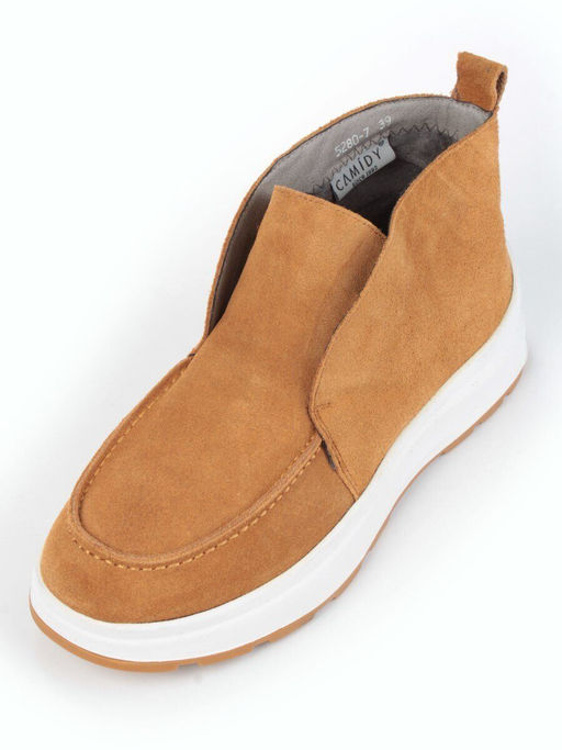 01-5280-7 BROWN Ботинки демисезонные женские (натуральная замша, байка) - Фабричный китай фото 4