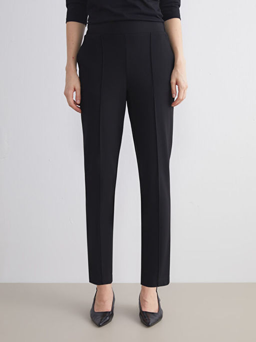 B?y?k Beden Beli Lastikli Kad?n Cigarette Pantolon