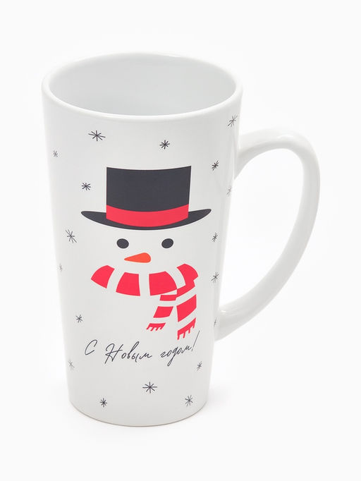Кружка чайная новогодняя «С новым годом! Снеговик», 450 мл