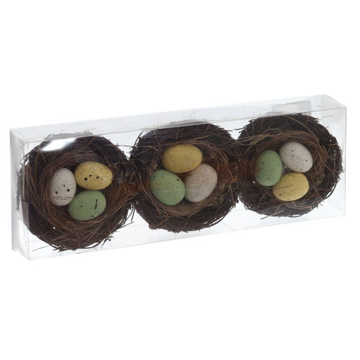 Набор из 3-х изделий декоративных "Гнездо пасхальное" (10*5), L31 W11 H5 см