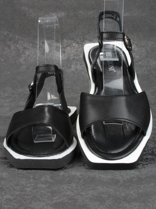 08-PED56-2 BLACK Босоножки женские (натуральная кожа)