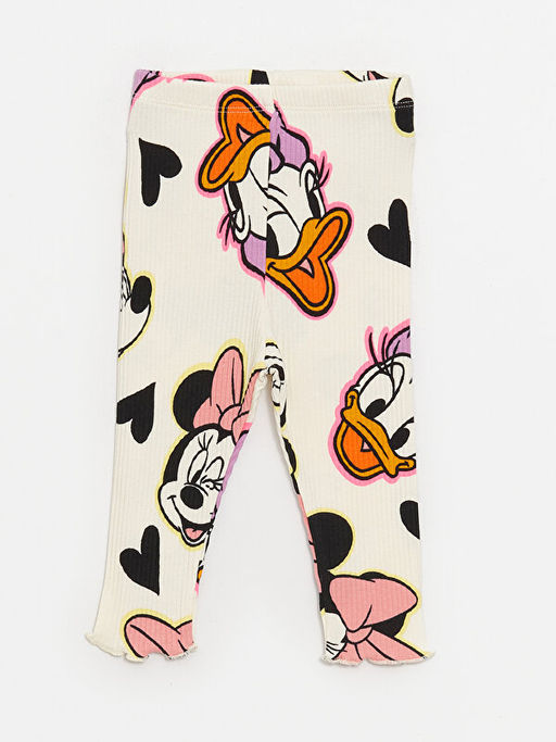 Bisiklet Yaka Uzun Kollu Minnie Mouse Bask?l? K?z Bebek Sweatshirt ve Tayt 2li Tak?m - Waikiki фото 3