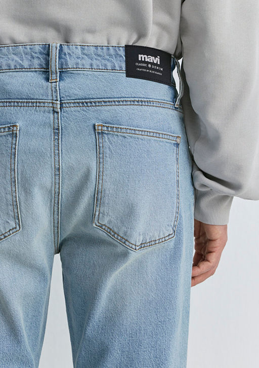 Milan Classic Denim Vintage Ac?k Mavi Jean Pantolon фото 9