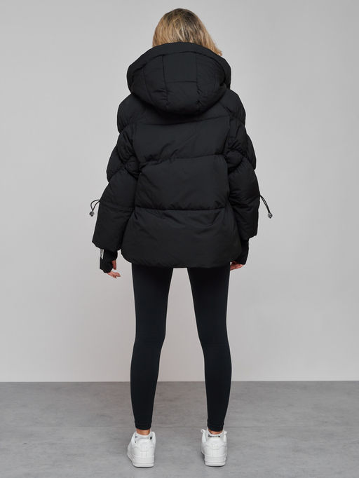 Зимняя женская куртка модная с капюшоном черного цвета 52306Ch - Holdluck фото 5