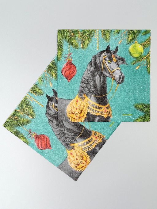 Цена за 3 шт. Салфетки бумажные двухслойные «С Новым Годом. Лошадь», 33×33 см, набор 20 штук