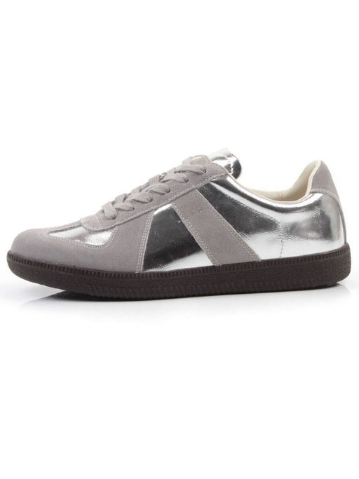 03-2106-2 DK. GREY/SILVER Кеды женские (натуральная кожа) - Фабричный китай фото 7